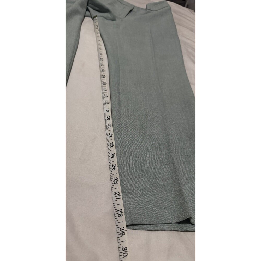 Kasper Women’s Green Stretch Slim Fit Flat Front Straight Leg Dress Pants 12 - Picture 8 of 11